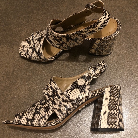 Michael kors collection real genuine snakeskin leather block heels 40 9 9.5 10 - Picture 2 of 12